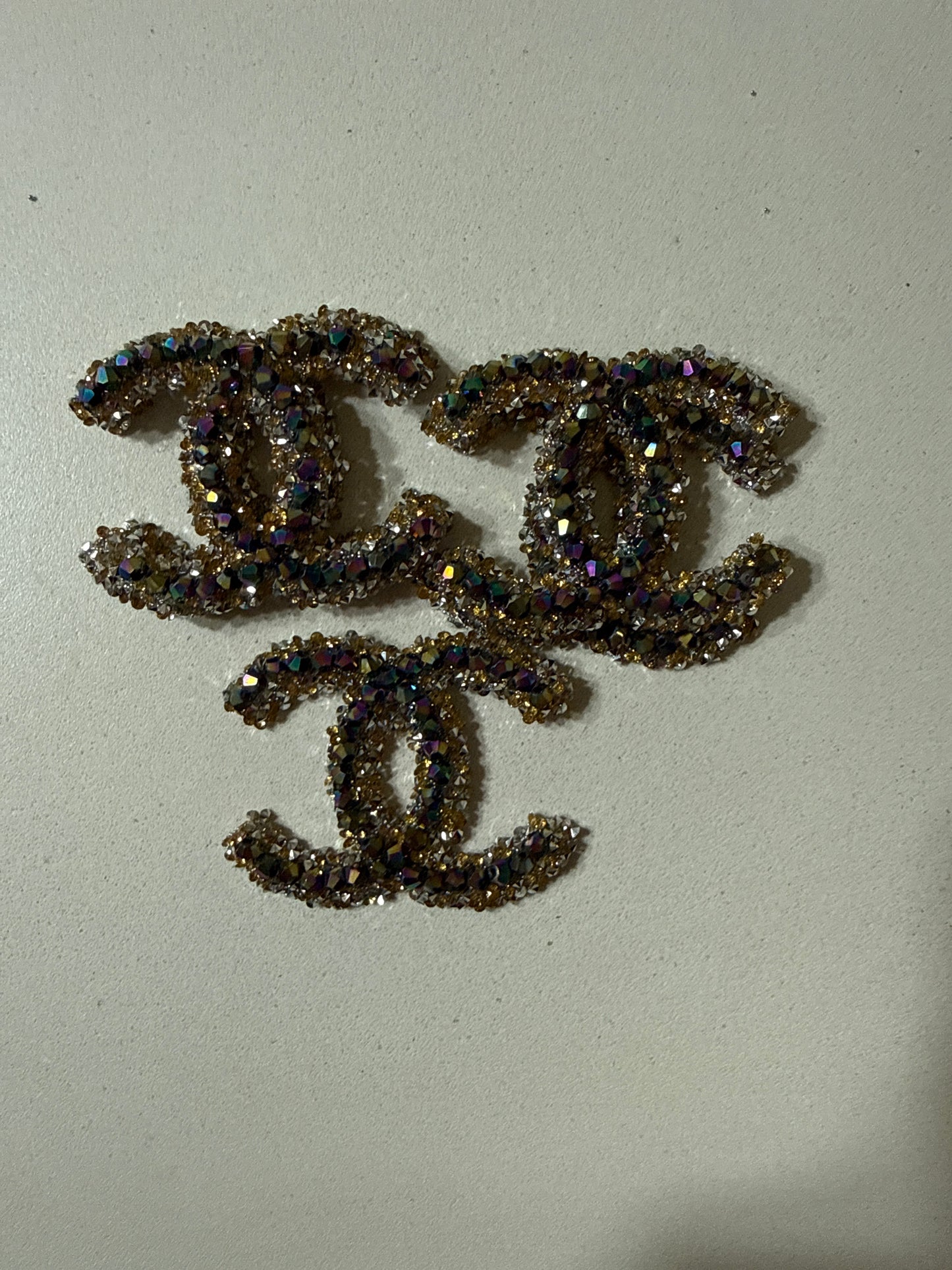 C inspired Gold Trim Colorful Brooch