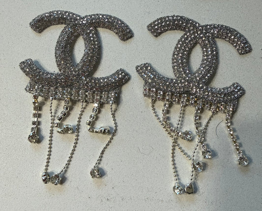 C inspired Hanging Diamonds (2) Brooch