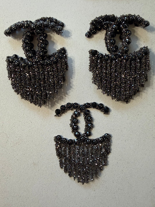 C inspired Black Elegant Brooch