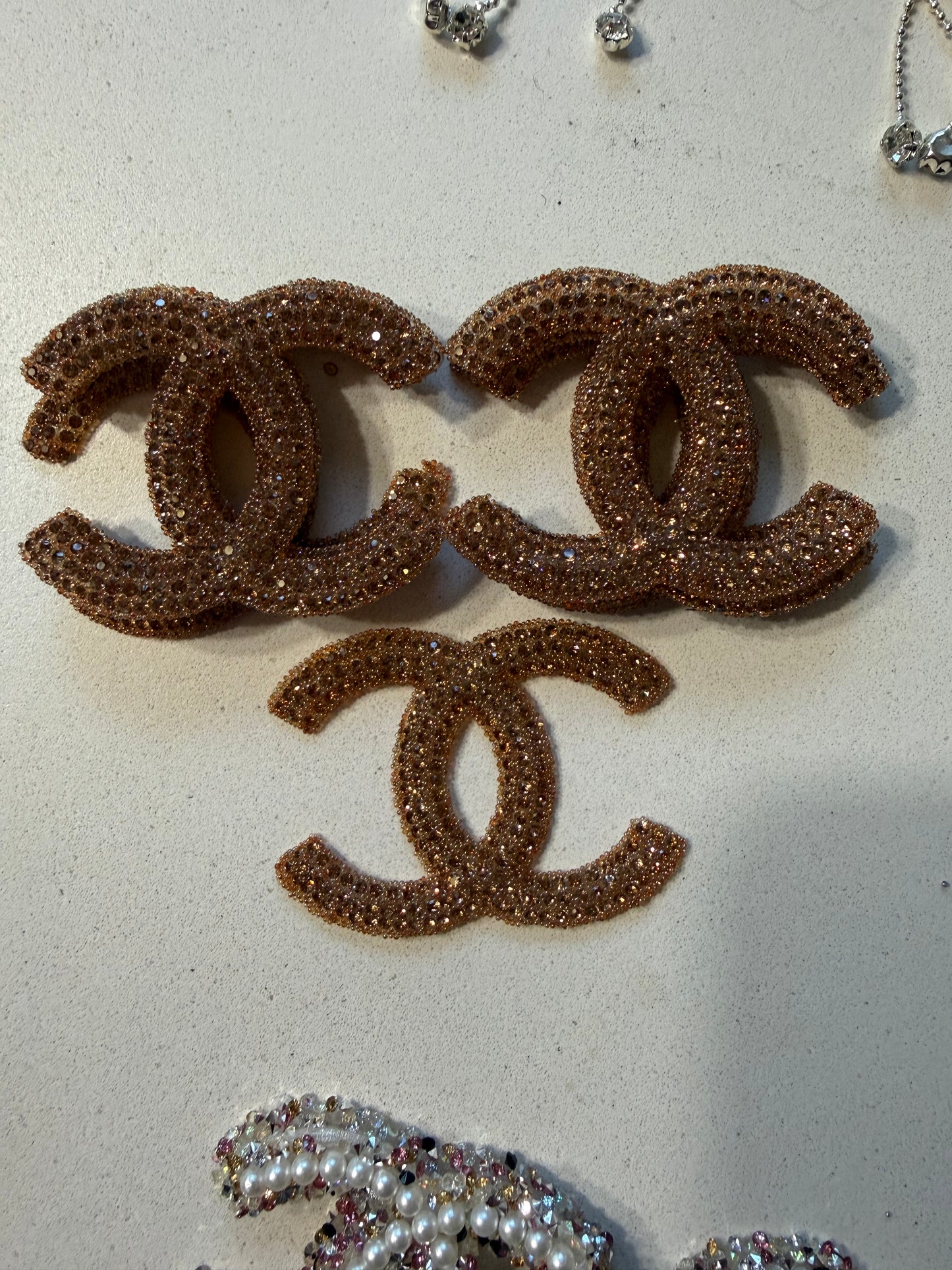 C inspired Rose Gold Diamonds Brooch