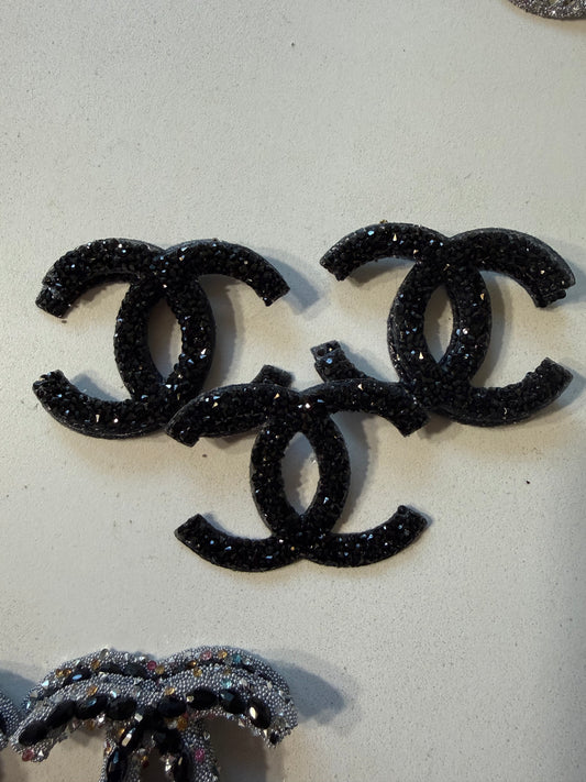 C inspired Black Diamonds Brooch