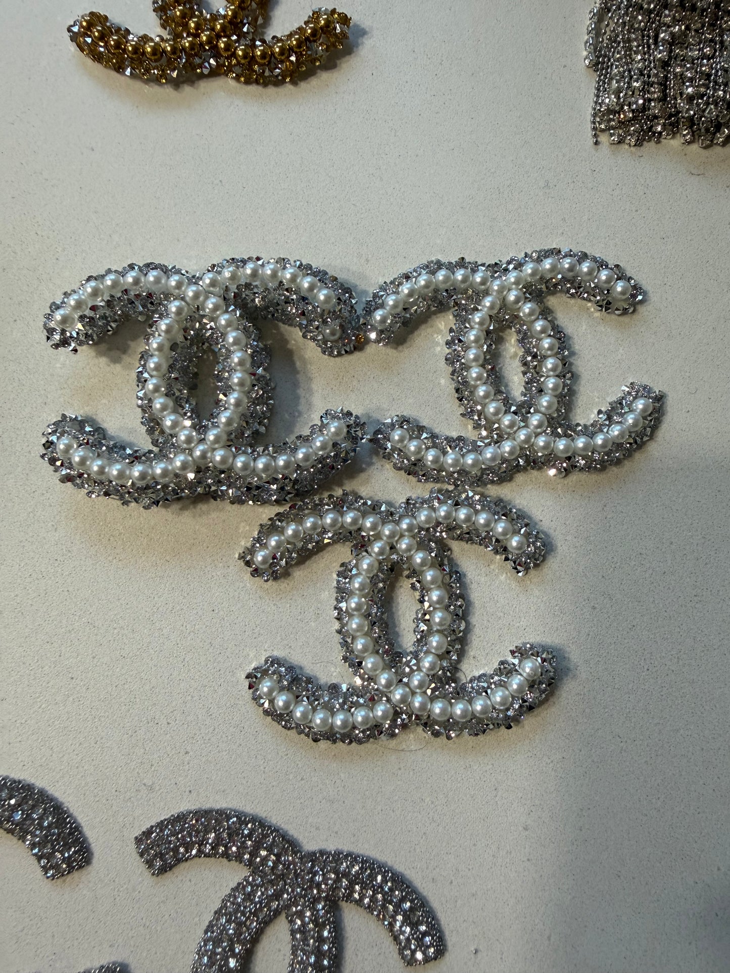 C inspired diamonds & Pearls Brooch