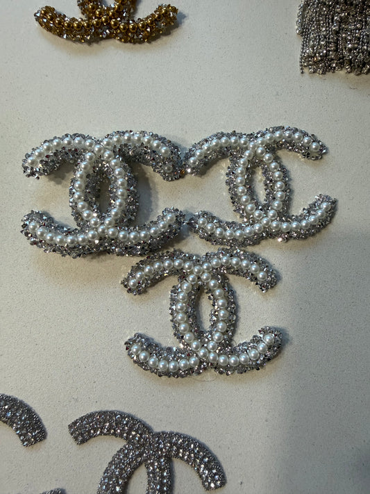 C inspired diamonds & Pearls Brooch