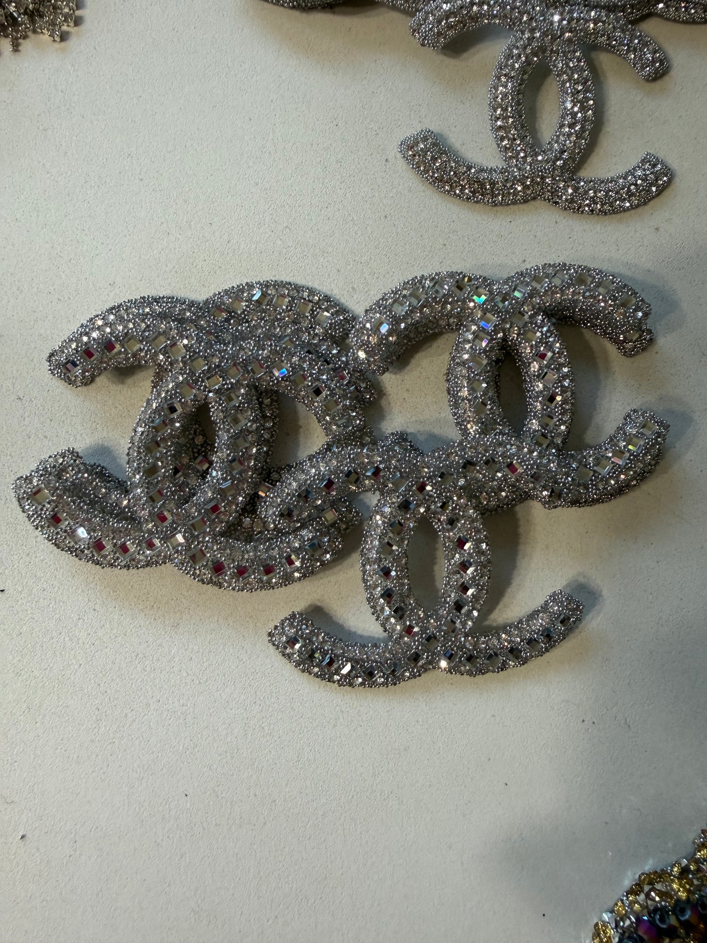 C inspired Triangle Diamonds Brooch