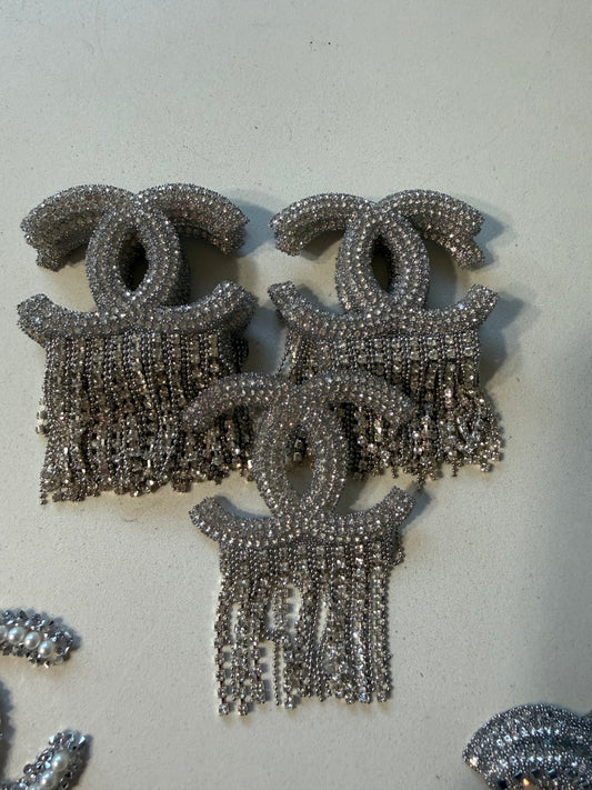 C inspired Hanging Diamonds Brooch