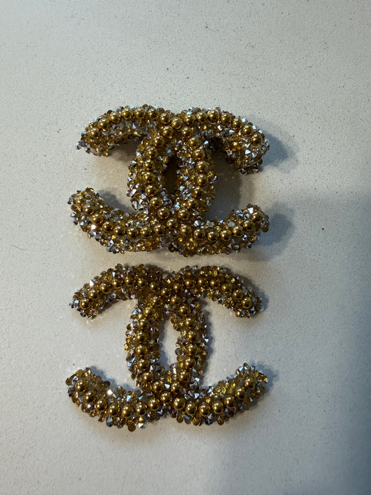C inspired Gold Brooch