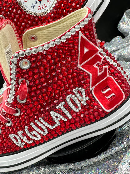 Greek'd Up Converse Collection-High Top-Delta Sigma Theta