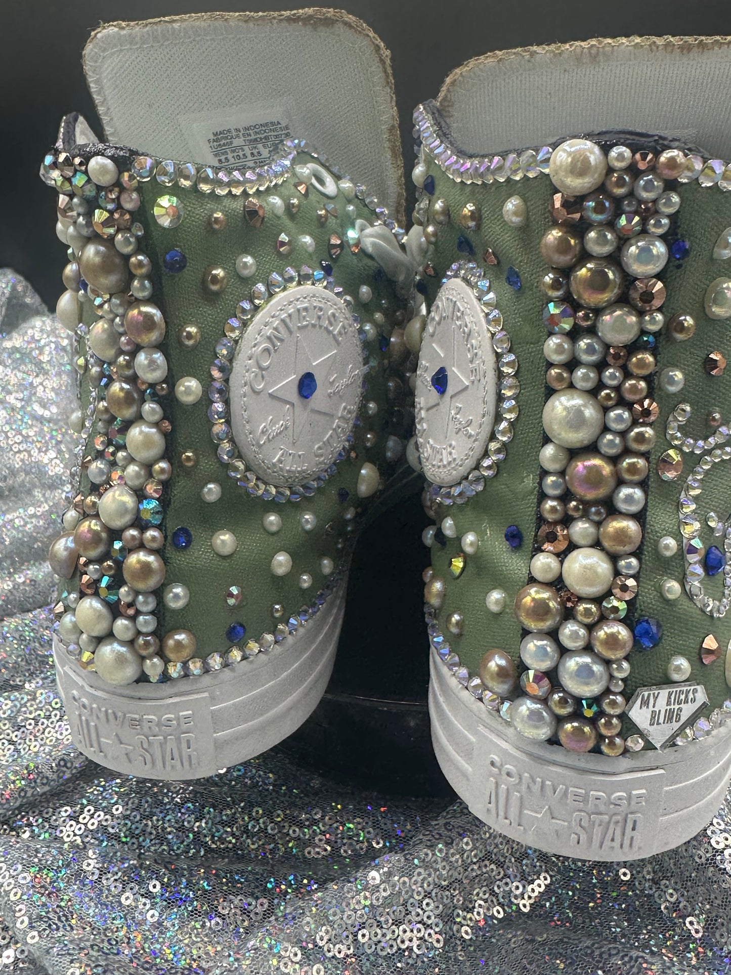 All Bling Converse Kicks- Adult High Top