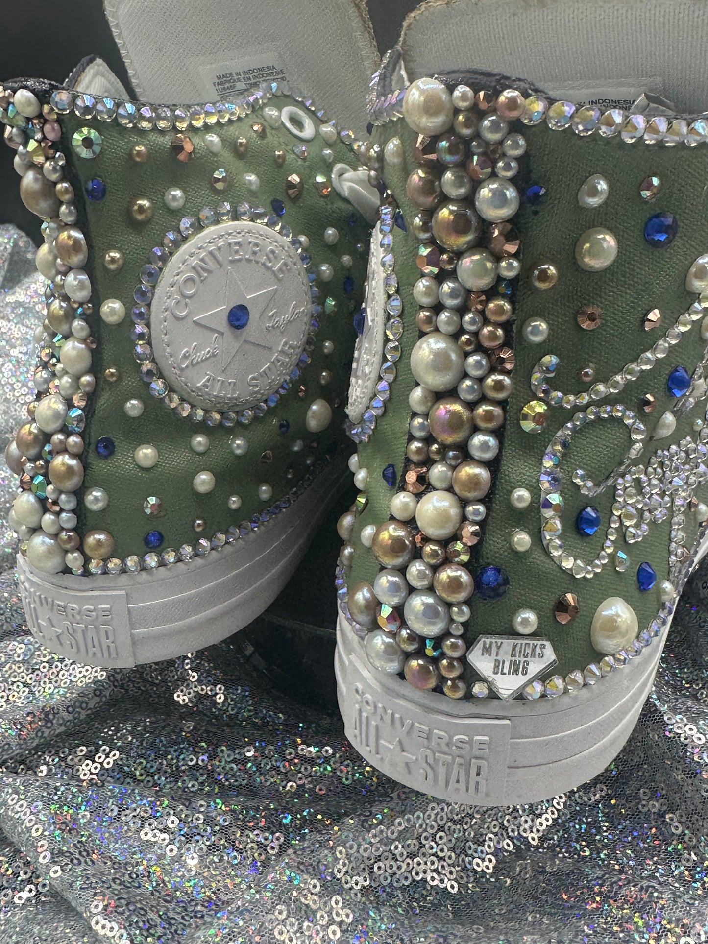 All Bling Converse Kicks- Adult High Top