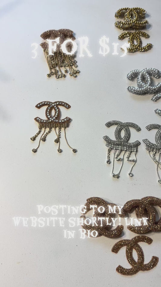 C inspired Black Diamonds Brooch