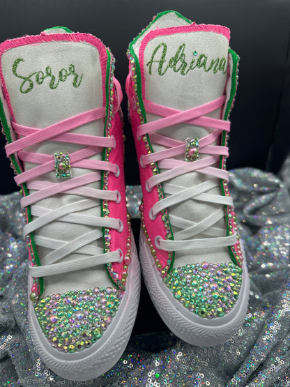 Greek'd Up Converse Collection-High Top-The Pretty Girl