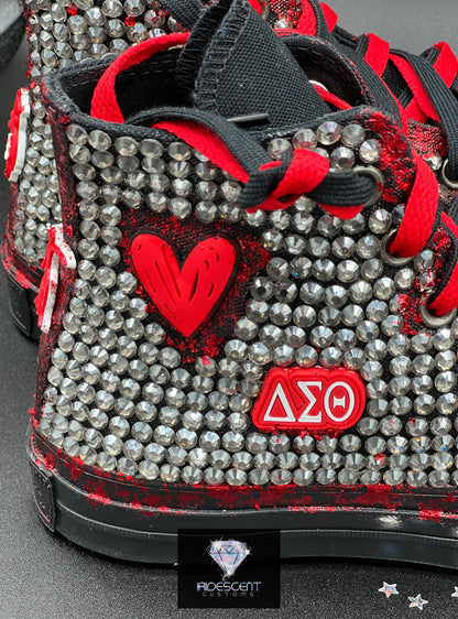 Greek'd Up Converse Collection-High Top-Delta Sigma Theta