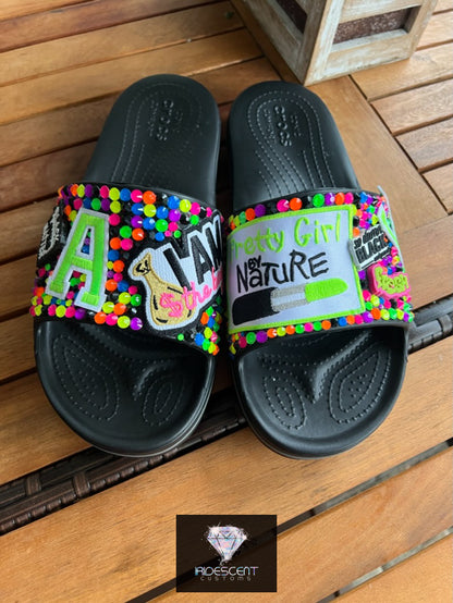 Embellished-Custom Croc Slides-Adult