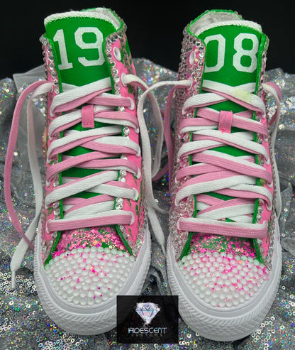 Greek'd Up Converse Collection-High Top-The Pretty Girl