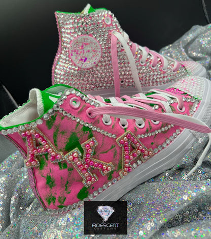 Greek'd Up Converse Collection-High Top-The Pretty Girl