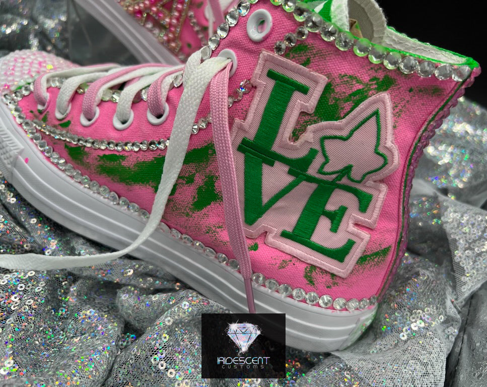 Greek'd Up Converse Collection-High Top-The Pretty Girl