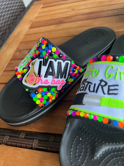 All Blinged Out! Custom Croc Slides-Adult