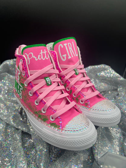 Greek'd Up Converse Collection-High Top-The Pretty Girl