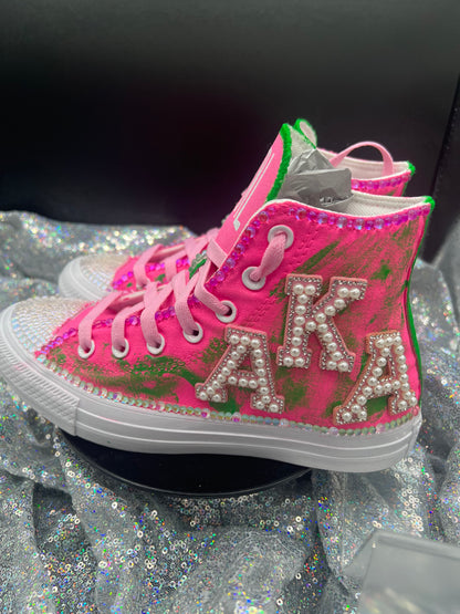 Greek'd Up Converse Collection-High Top-The Pretty Girl