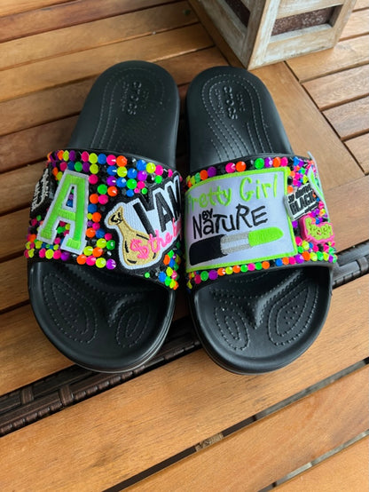 All Blinged Out! Custom Croc Slides-Adult