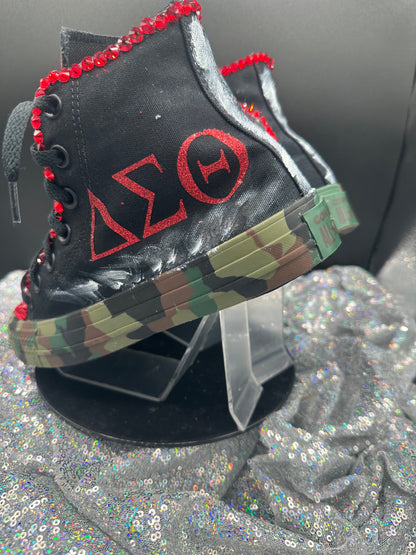 Greek'd Up Converse Collection-High Top-Delta Sigma Theta