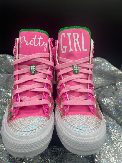 Greek'd Up Converse Collection-High Top-The Pretty Girl