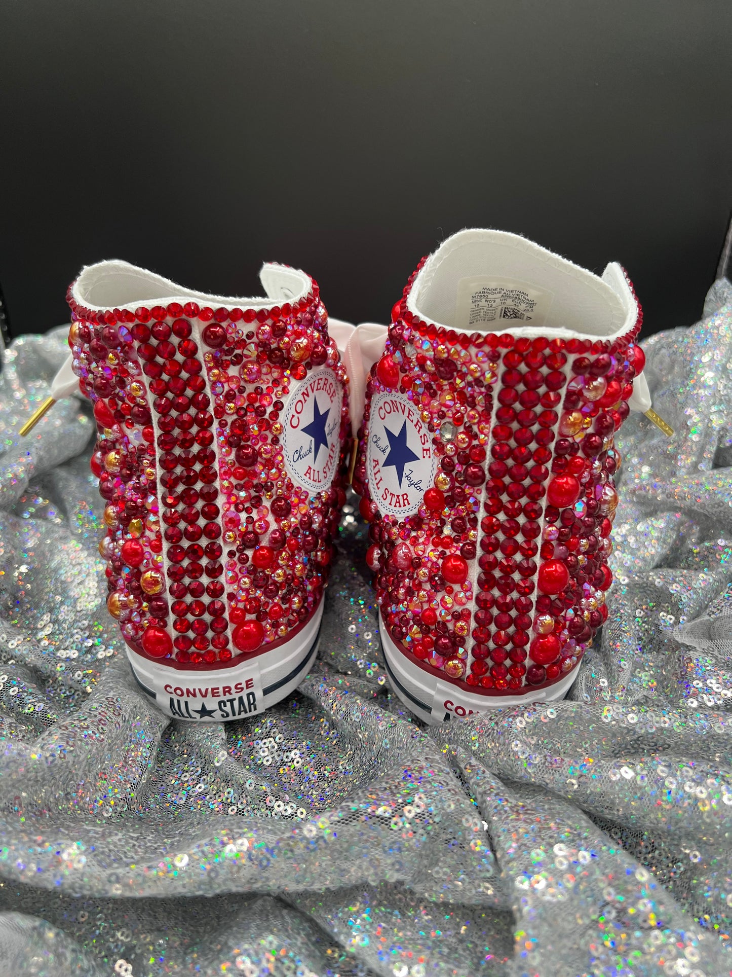 Chucks & Pearls Custom Converse-Adult