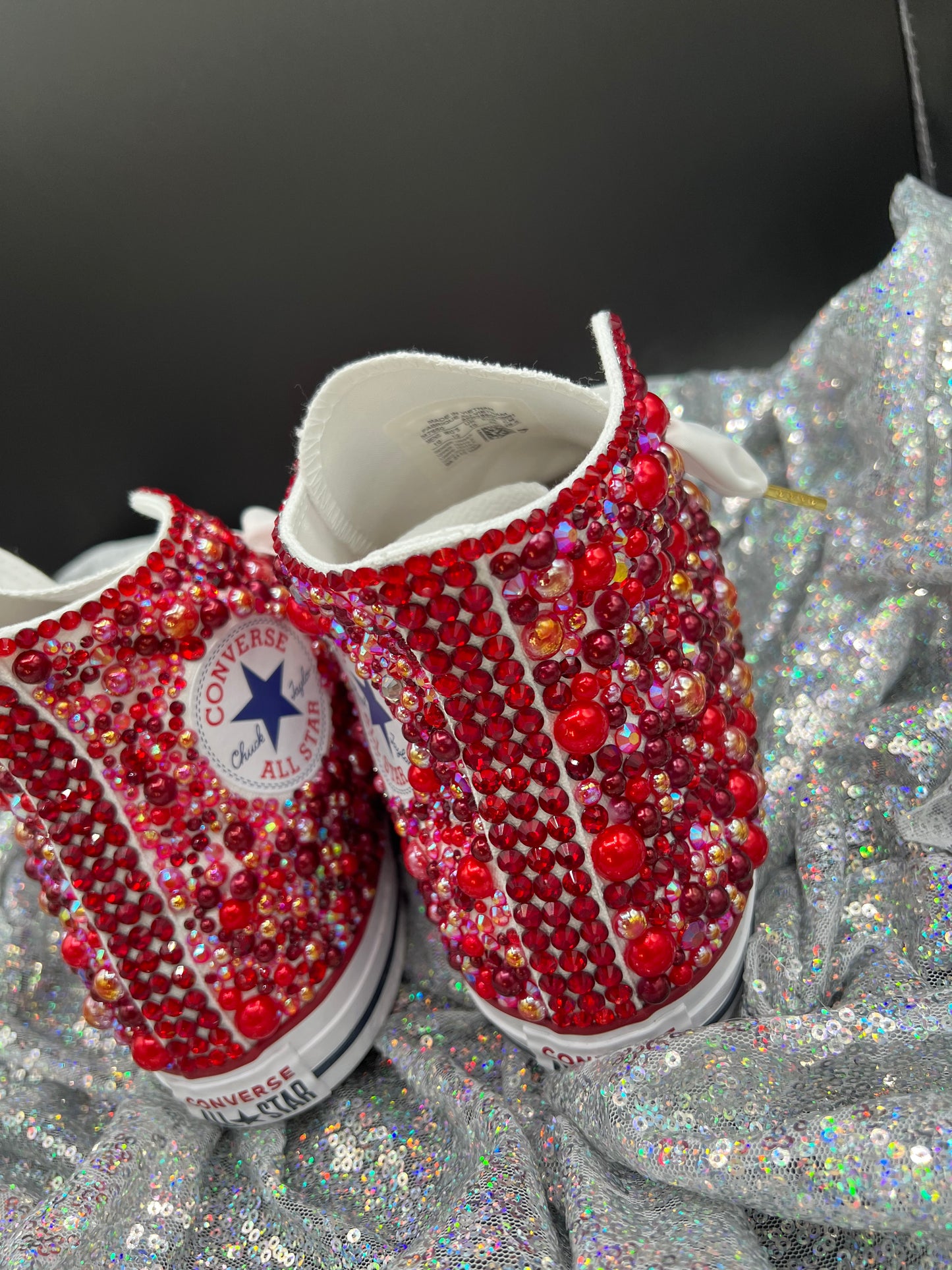 Chucks & Pearls Custom Converse-Adult