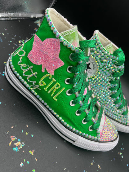 Greek'd Up Converse Collection-High Top-The Pretty Girl