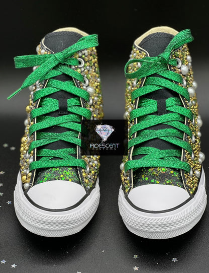 Chucks & Pearls Custom Converse-Adult