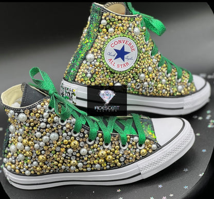 Chucks & Pearls Custom Converse-Adult