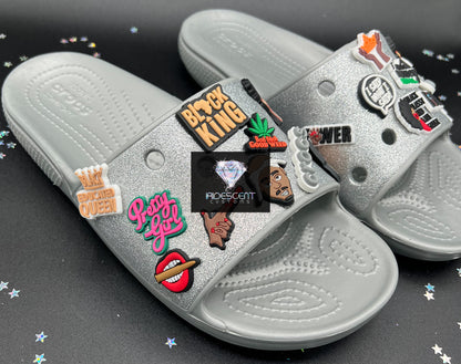 All Blinged Out! Custom Croc Slides-Adult