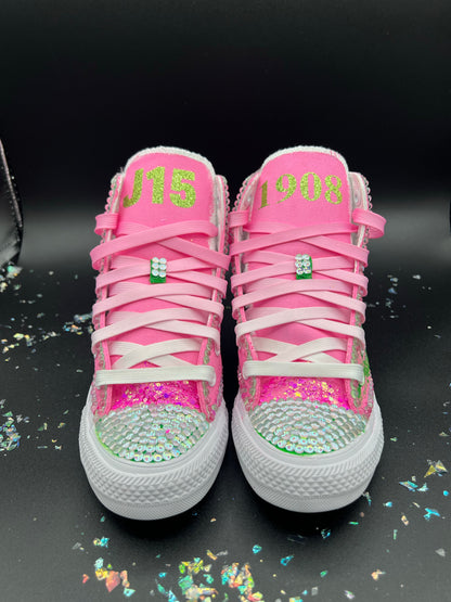 Greek'd Up Converse Collection-High Top-The Pretty Girl