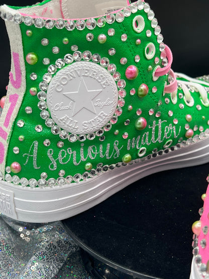 Greek'd Up Converse Collection-High Top-The Pretty Girl