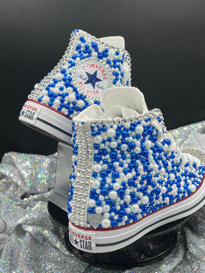 Chucks & Pearls Custom Converse-Adult