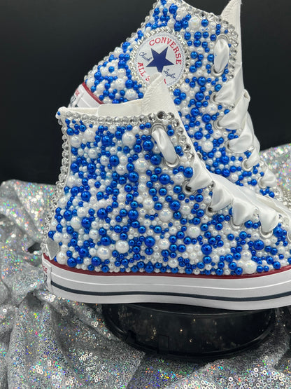 Chucks & Pearls Custom Converse-Adult