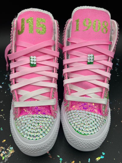 Greek'd Up Converse Collection-High Top-The Pretty Girl