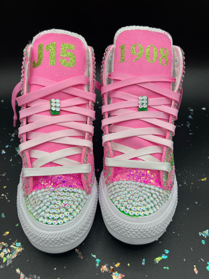 Greek'd Up Converse Collection-High Top-The Pretty Girl