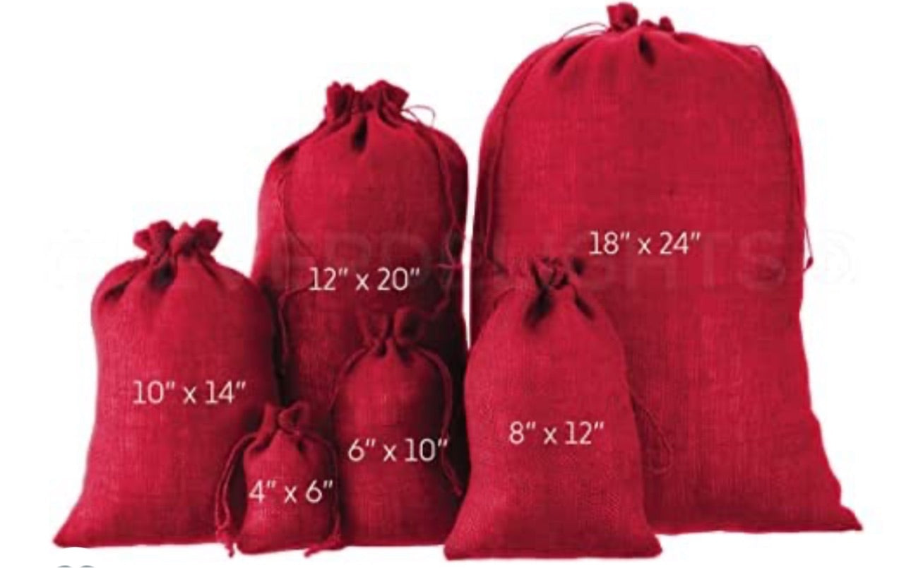 Personalized Burlap Santa Gift Bags