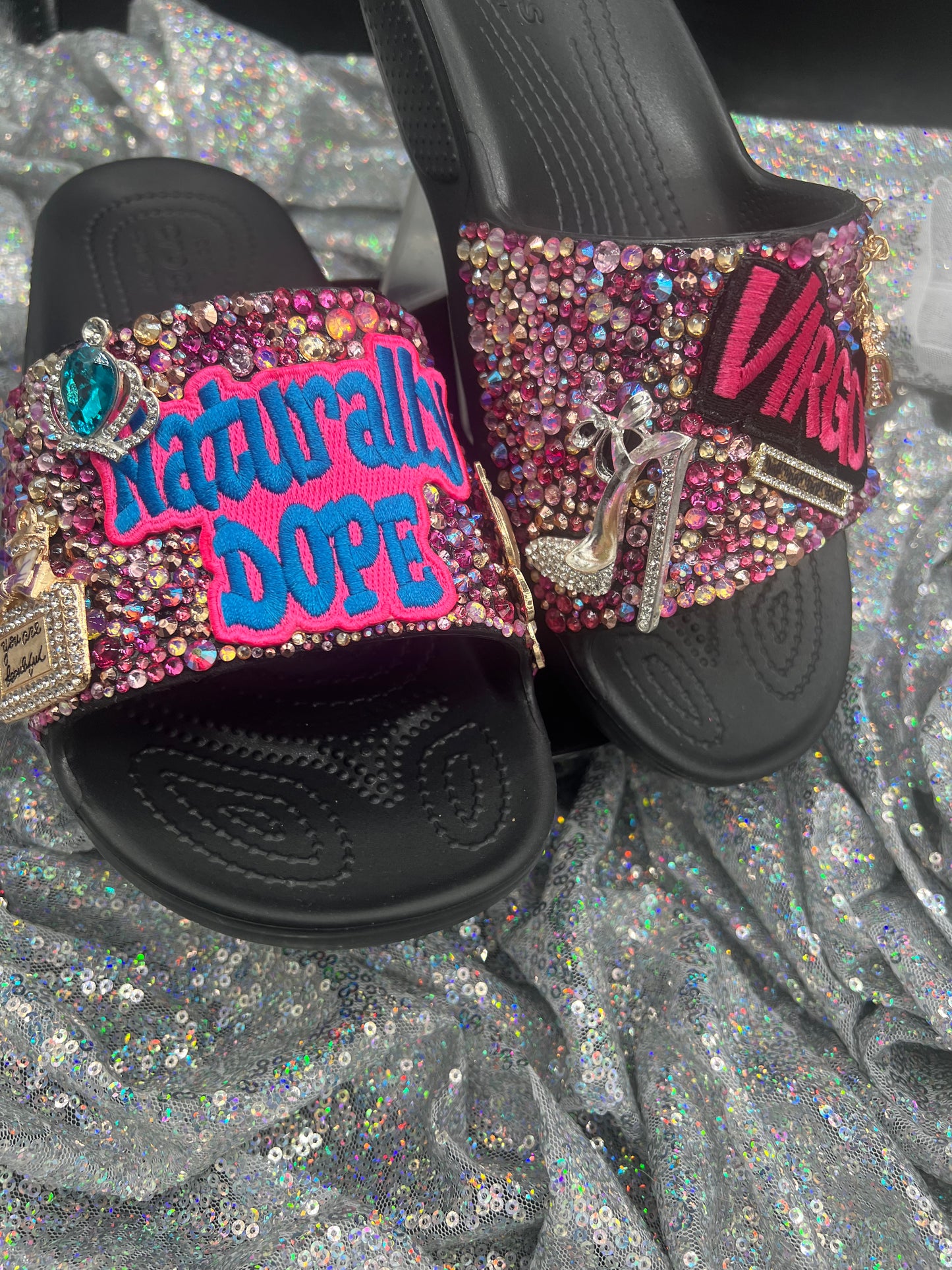 All Blinged Out! Custom Croc Slides-Adult