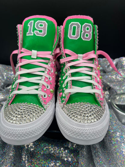 Greek'd Up Converse Collection-High Top-The Pretty Girl