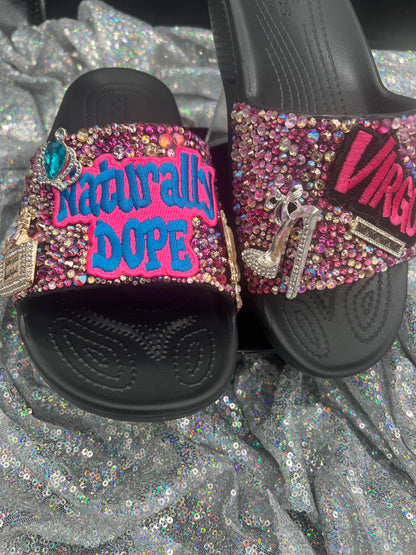 All Blinged Out! Custom Croc Slides-Adult