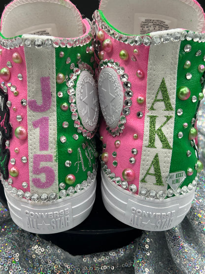 Greek'd Up Converse Collection-High Top-The Pretty Girl