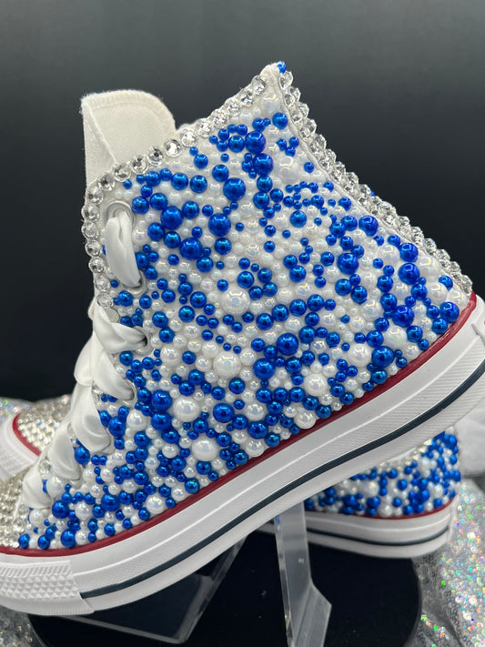 Chucks & Pearls Custom Converse-Adult